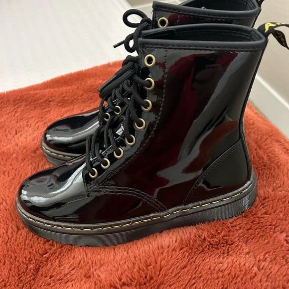 Dr. Martens Zavala Boot size 7 Women's black patent leather Combat boot - Picture 6 of 7